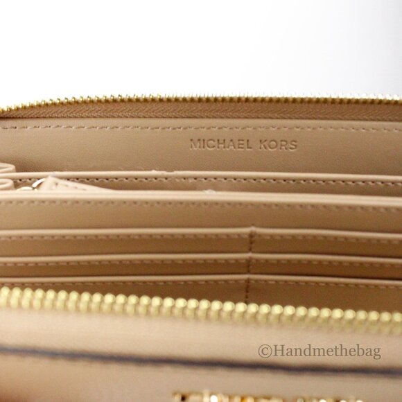 NEW Michael Kors Jet Set Travel Large Continental Clutch Wristlet Wallet Camel - Picture 5 of 6